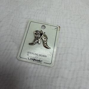 New Old Stock Sterling Silver Wheeler Necklace Pendants Cowboy Boot And Texas